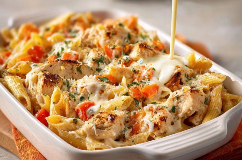 Cremige Hähnchen-Ofen-Pasta