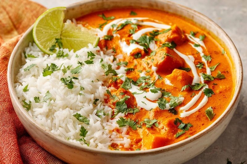 Cremiges Curry mit Reis