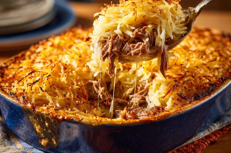 Deftiger Schichtbraten-Gratin