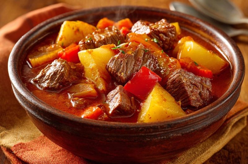 Deftiges Rindergulasch mit Kartoffeln