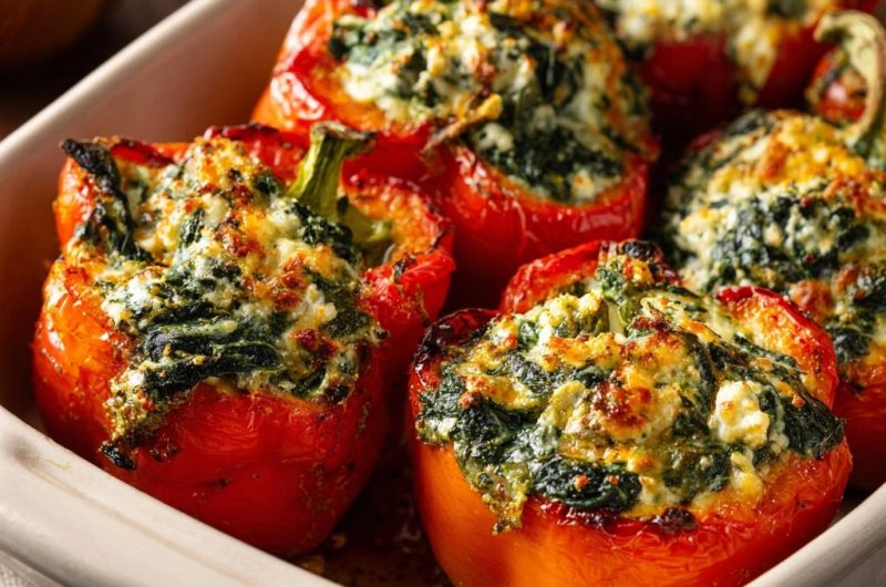 Gefüllte Paprika mit Spinat-Ricotta-Füllung
