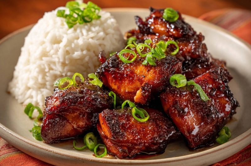 Glasiertes Hähnchen mit Duftreis