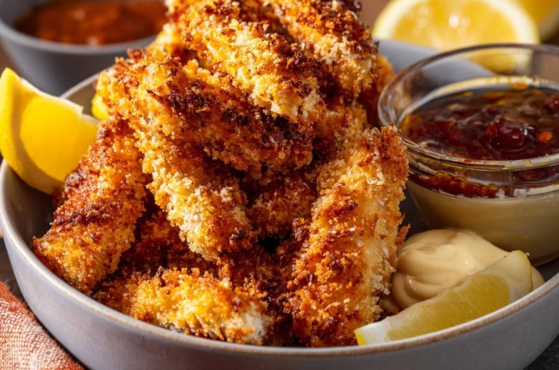 Goldbraune Hähnchen-Strips