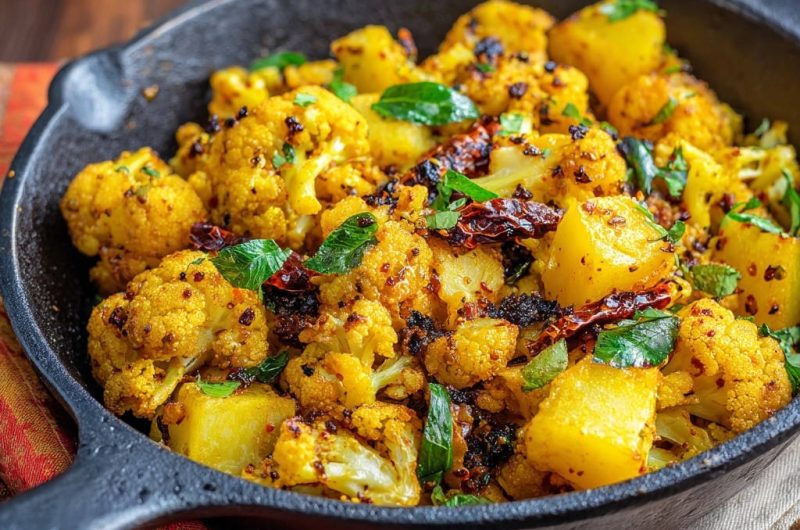 Goldene Blumenkohl-Kartoffel-Pfanne