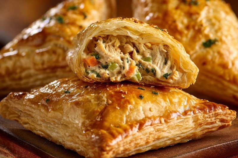 Herzhafte Hähnchen-Teigtaschen