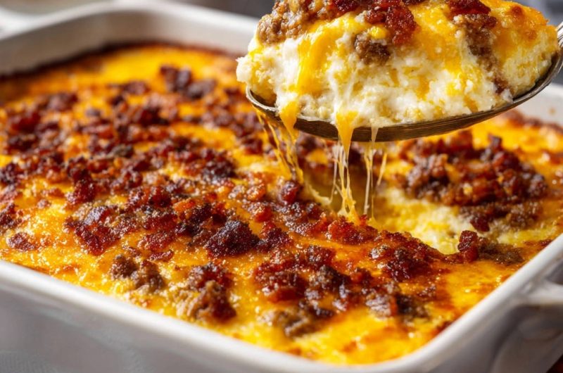 Herzhafter Käse-Maisgrieß-Auflauf