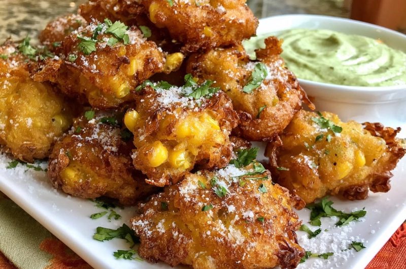 Knusprige Maisküchlein mit cremigem Avocadodip