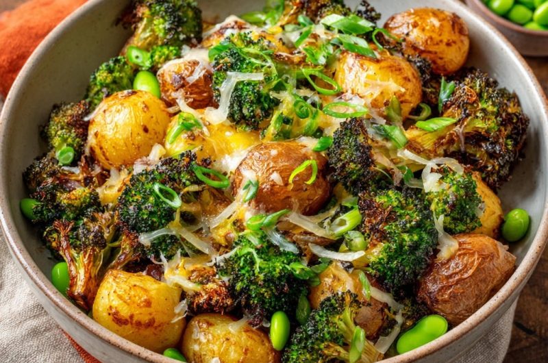 Knusprige Ofenkartoffeln & Brokkoli mit Käse