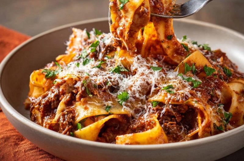 Pappardelle mit reichhaltigem Ragu