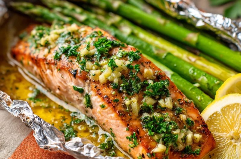 Saftige Lachs-Spargel-Päckchen aus dem Ofen