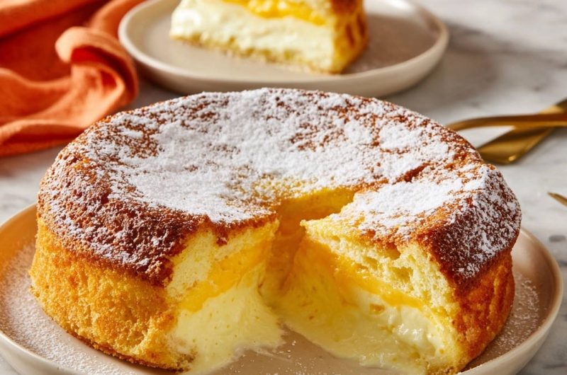 Zitronen-Traumkuchen mit Vanillecreme