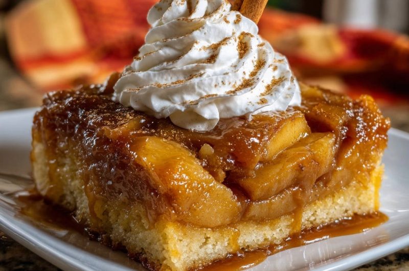 Apfel-Karamell-Umsturzkuchen