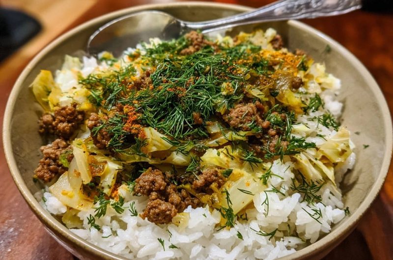 Hackfleisch-Kraut-Bowl