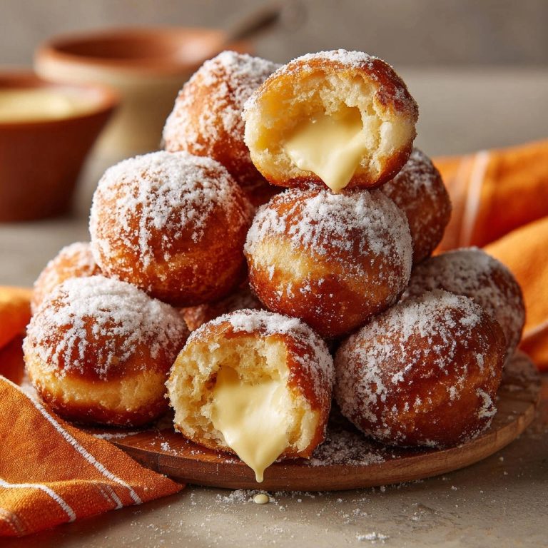 Krapfen mit Vanillecremefüllung im Querschnitt zeigen die luftige Konsistenz und cremige Füllung.