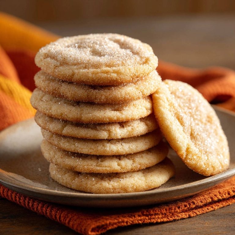 Zimt-Zucker-Cookies als Stapel auf einem Teller mit einem einzelnen Cookie daneben, detailreiche Nahaufnahme der Textur.