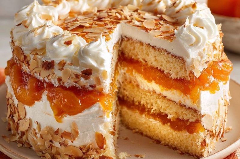 Aprikosen-Mandel-Sahnetorte (Nie wieder matschiger Boden!)