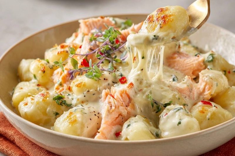 Cremige Gnocchi mit Lachs und Käse (Nie wieder matschige Gnocchi!)