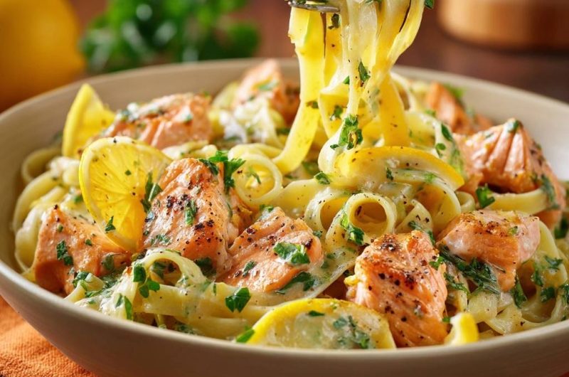 Cremige Zitronen-Lachs-Tagliatelle