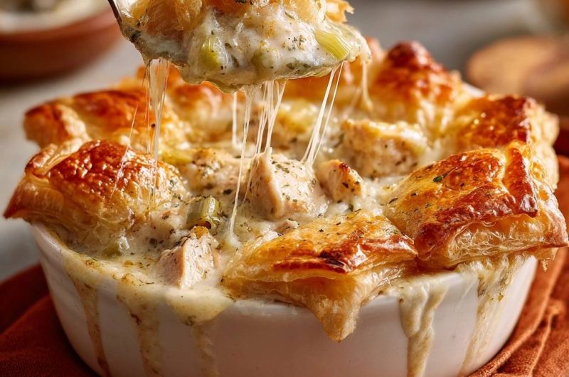 Cremiger Hähnchen-Lauch-Pie
