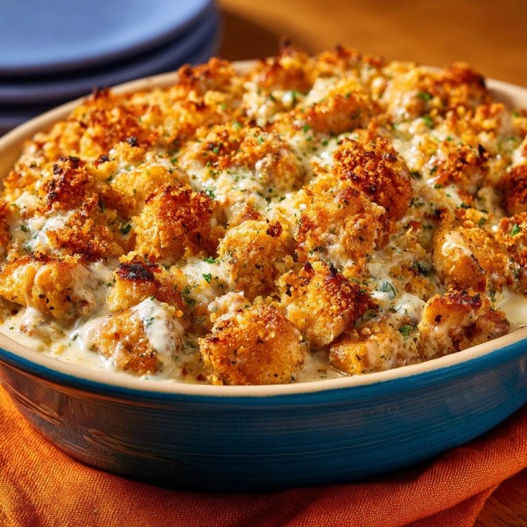 Cremiger Hähnchenauflauf mit knuspriger Kruste (Nie wieder matschig!)