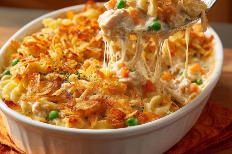 Cremiger Hühner-Makaroni-Auflauf