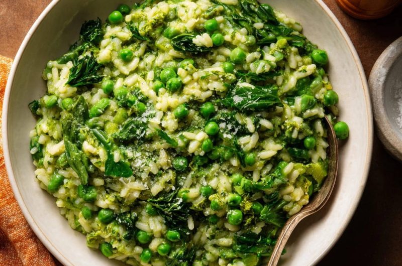 Cremiges Erbsen-Spinat-Risotto