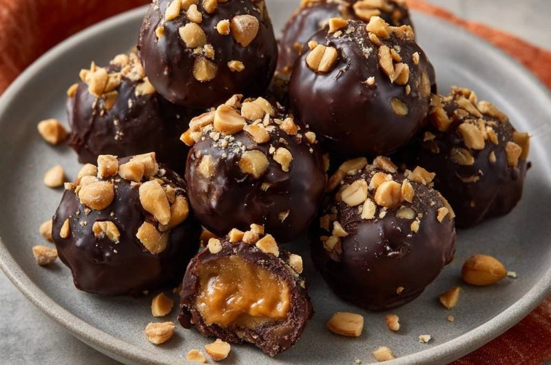 Erdnuss-Karamell-Schoko-Trüffel (Nie wieder auslaufende Füllung!)