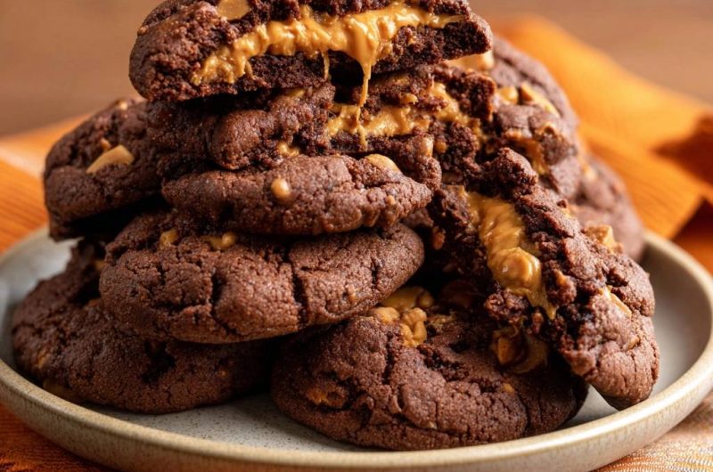 Gefüllte Schoko-Erdnussbutter-Cookies