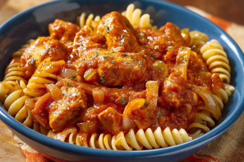 Hähnchen Fusilli in Herzhafter Tomatensoße