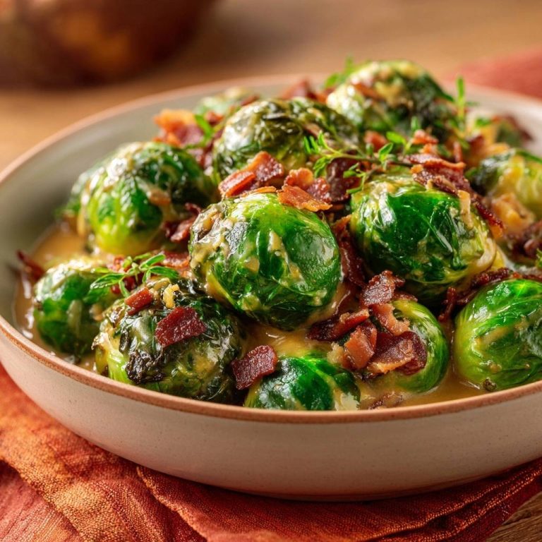Knackiger Rosenkohl mit knusprigem Räuchertofu und Dillbutter