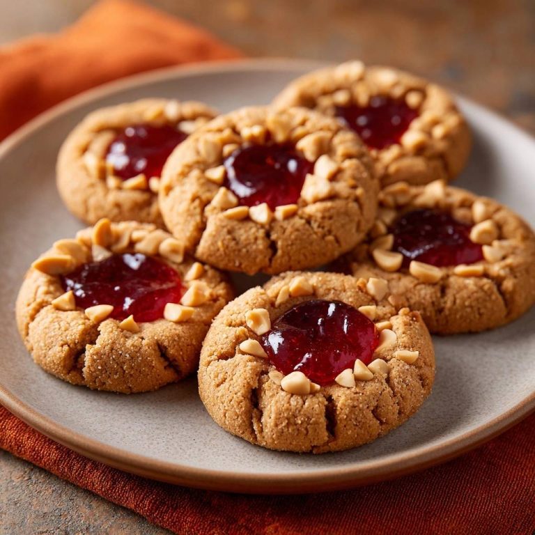 Knusprige Erdnussbutter-Marmeladen-Kekse (Nie wieder auslaufende Marmelade!)