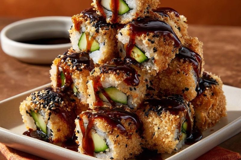 Knusprige Gurken-Sushi-Rolls