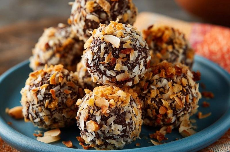 Knusprige Kokos-Schoko-Bällchen