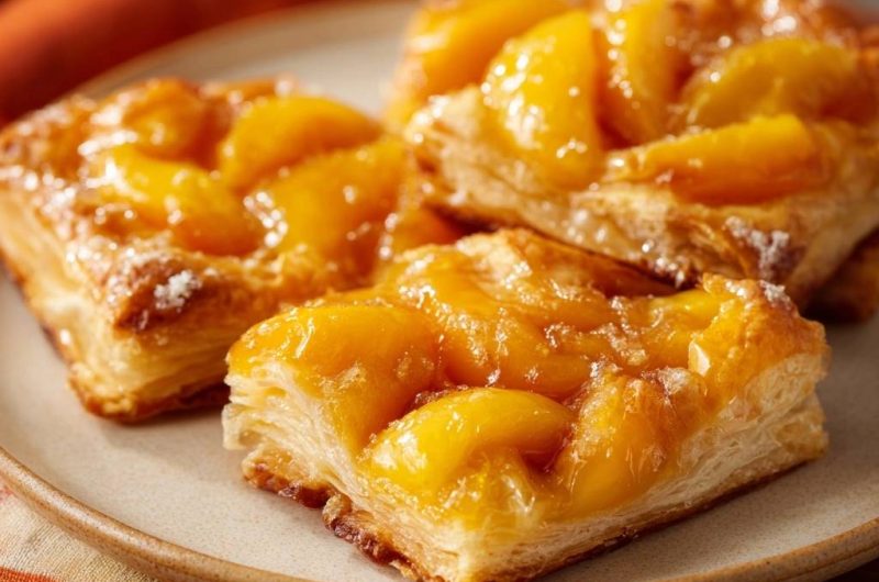 Knusprige Pfirsich-Danishs