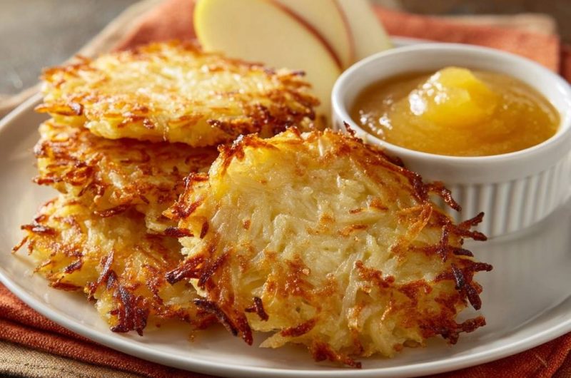 Knusprige Reibekuchen mit Apfelmus