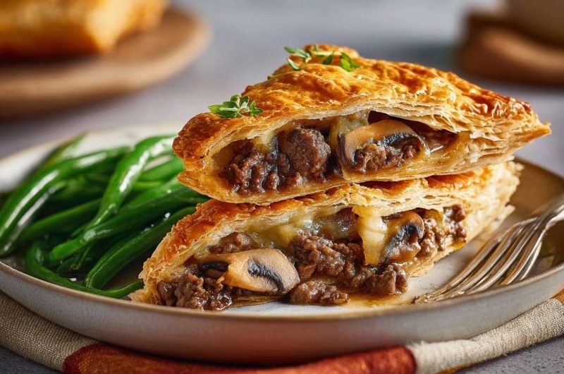 Knusprige Rind-Pilz-Blätterteig-Pastete