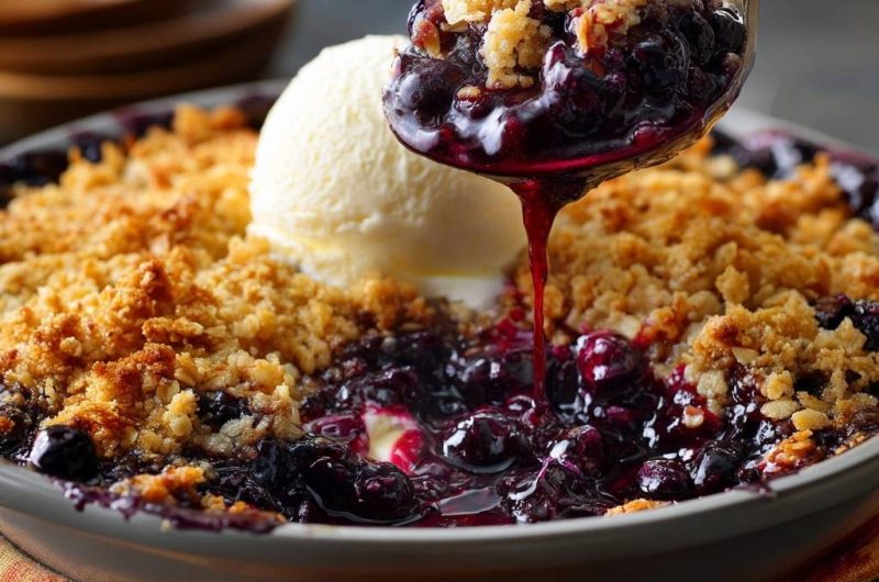 Knuspriger Blaubeer-Crumble