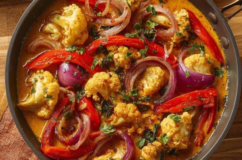 Knuspriges Blumenkohl-Curry mit Paprika
