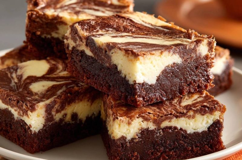 Marmorierte Schoko-Cheesecake-Brownies (Nie wieder Risse im Cheesecake!)