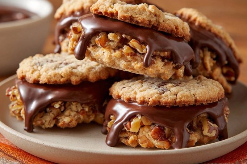 Pekannuss-Schoko-Sandwich-Kekse (Nie wieder matschige Kekse!)