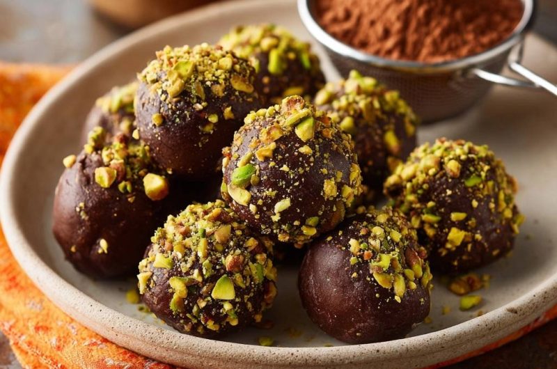 Pistazien-Schoko-Trüffel (Nie wieder klebende Hände!)