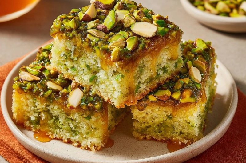 Pistazien-Sirupkuchen (Nie wieder matschiger Sirupkuchen!)