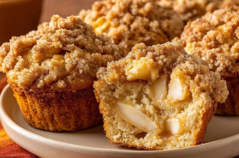 Saftige Apfel-Streusel-Muffins (Nie wieder matschige Muffins!)