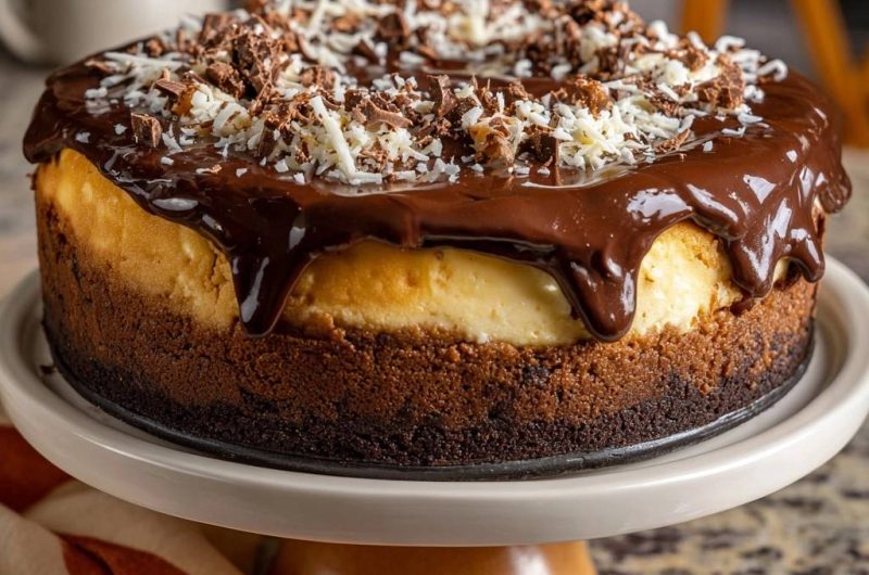 Schoko-Kokos-Cheesecake (Nie wieder Risse!)