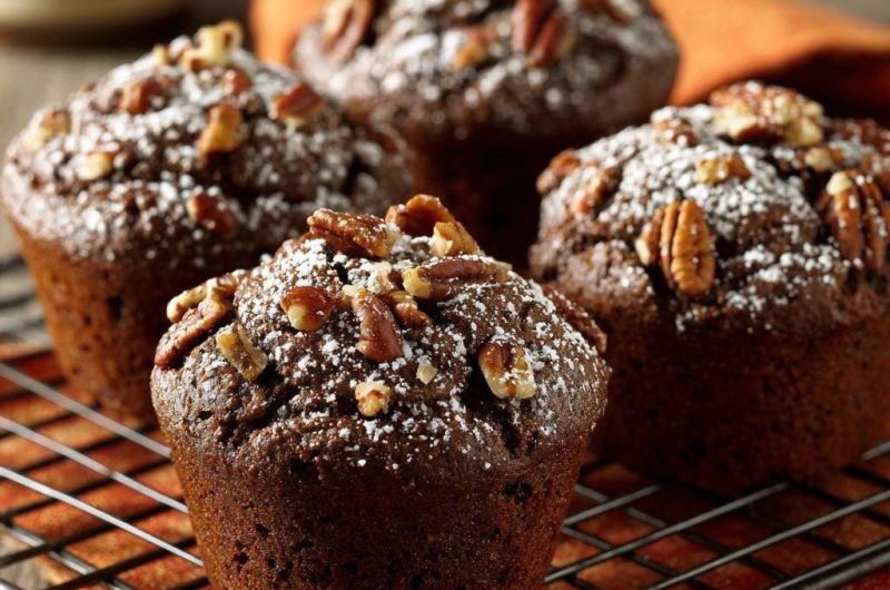 Schoko-Pekannuss-Muffins (Nie wieder flache Muffins!)