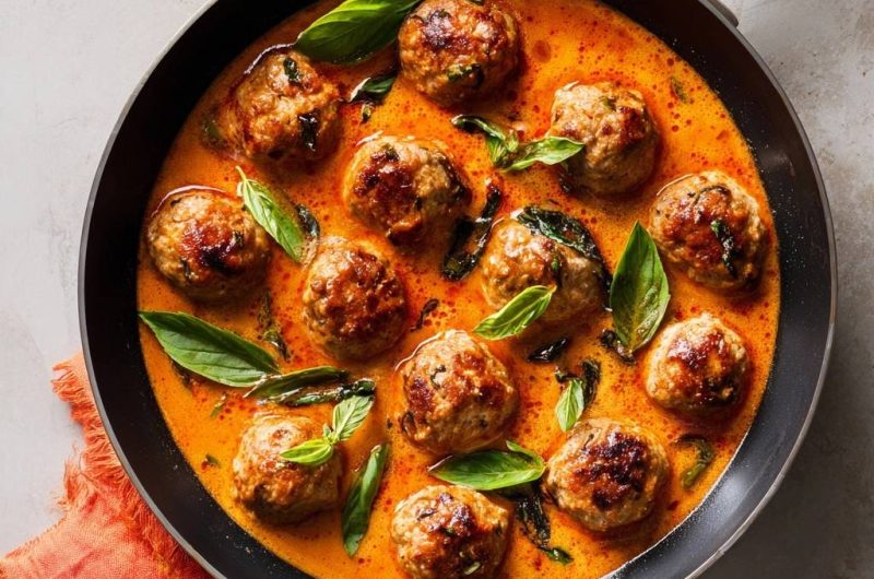 Thailändische Hackbällchen im Roten Curry (Nie wieder zerfallende Bällchen!)