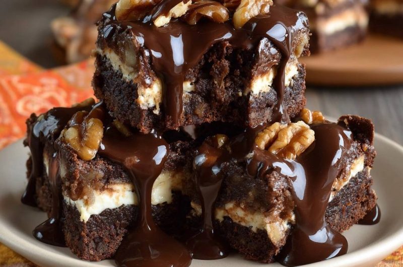 Walnuss-Cheesecake-Brownies