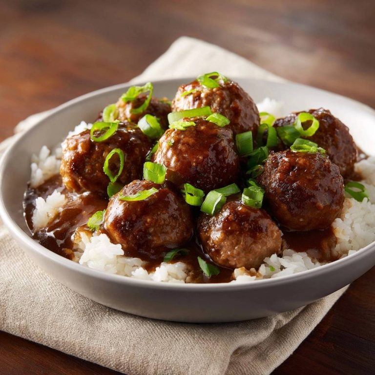 Asiatische Fleischbällchen in glänzender Soße – Rezept