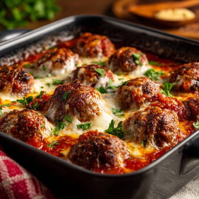 Überbackene Hackbällchen in Tomatensoße – saftig garantiert