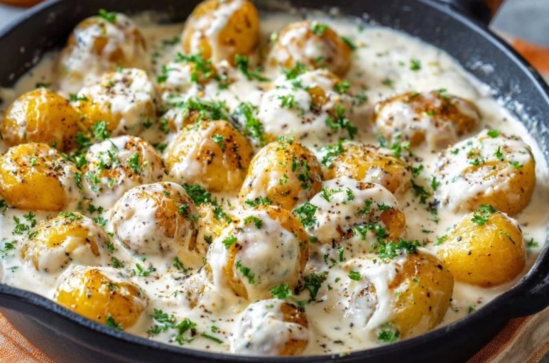 Cremige Babykartoffeln aus der Pfanne (Keine matschigen Kartoffeln mehr!)